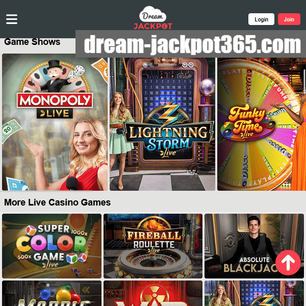 Dream Jackpot live casino game shows