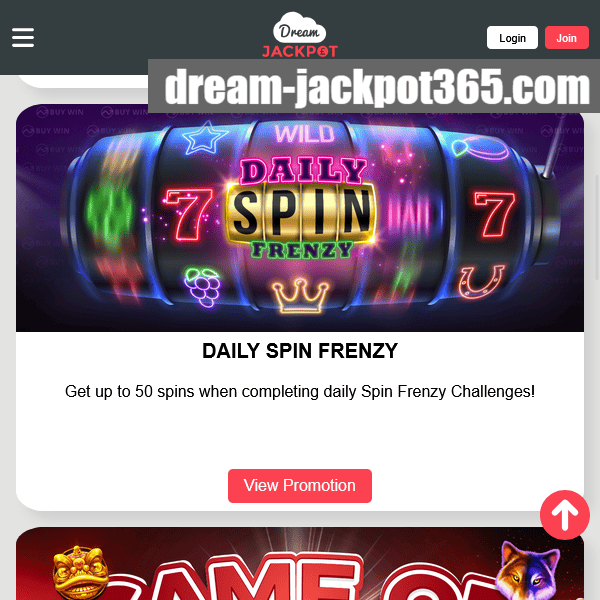 Dream Jackpot promotion Daily Spin Frenzy