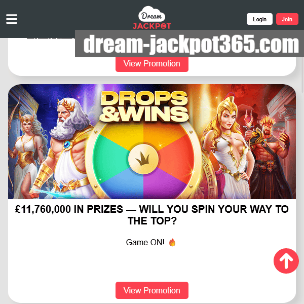 Dream Jackpot promotion Drops and Wins